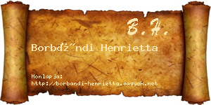 Borbándi Henrietta névjegykártya