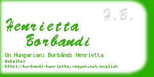 henrietta borbandi business card