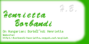 henrietta borbandi business card